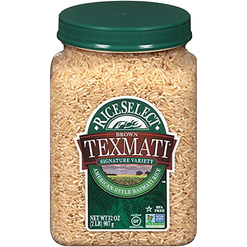 RiceSelect Texmati Brown Rice, Long Grain, Whole Grain, Gluten-Free, Non-GMO, 32 oz (Pack of 4)